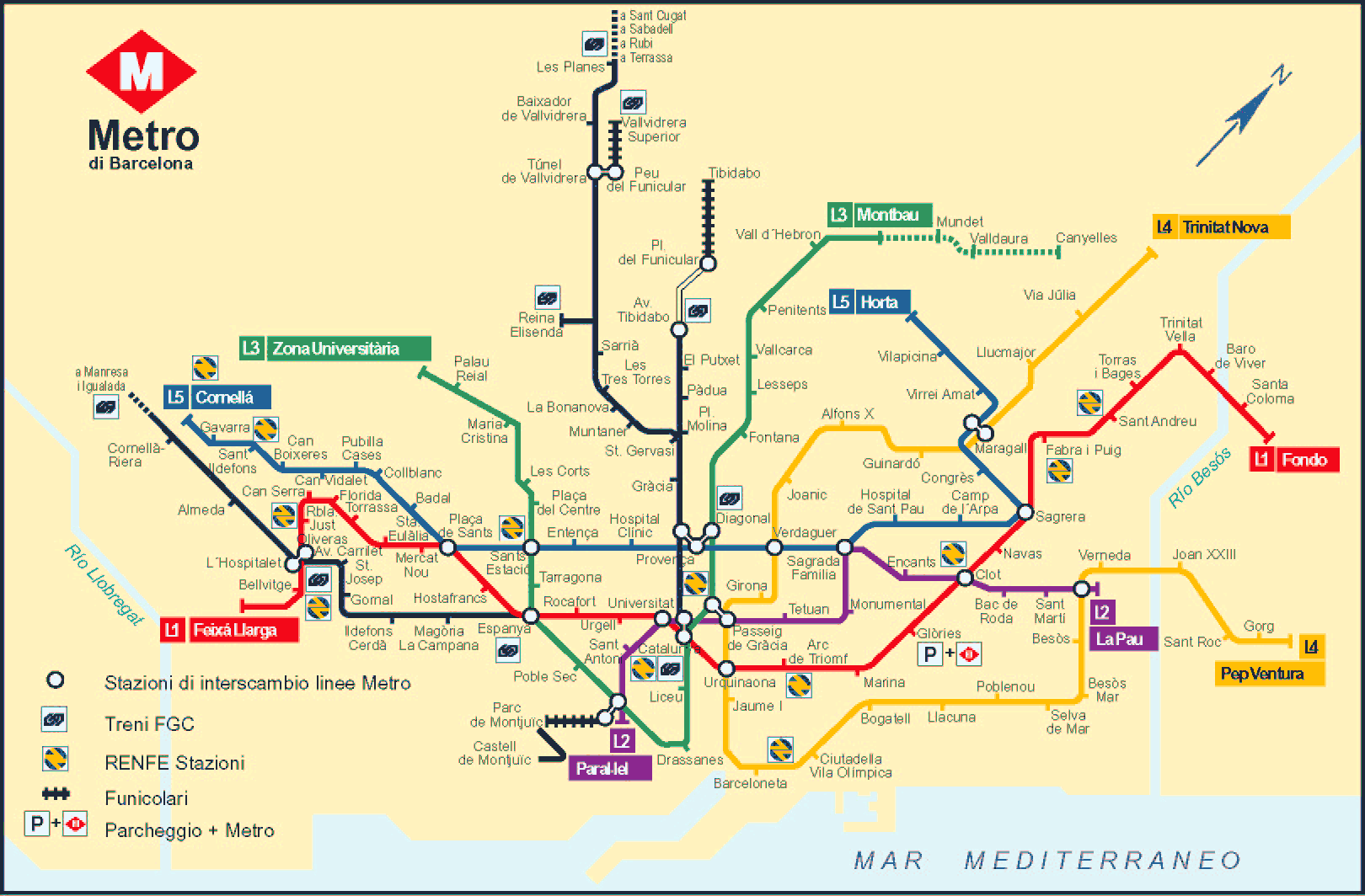 mappa metro barcellona